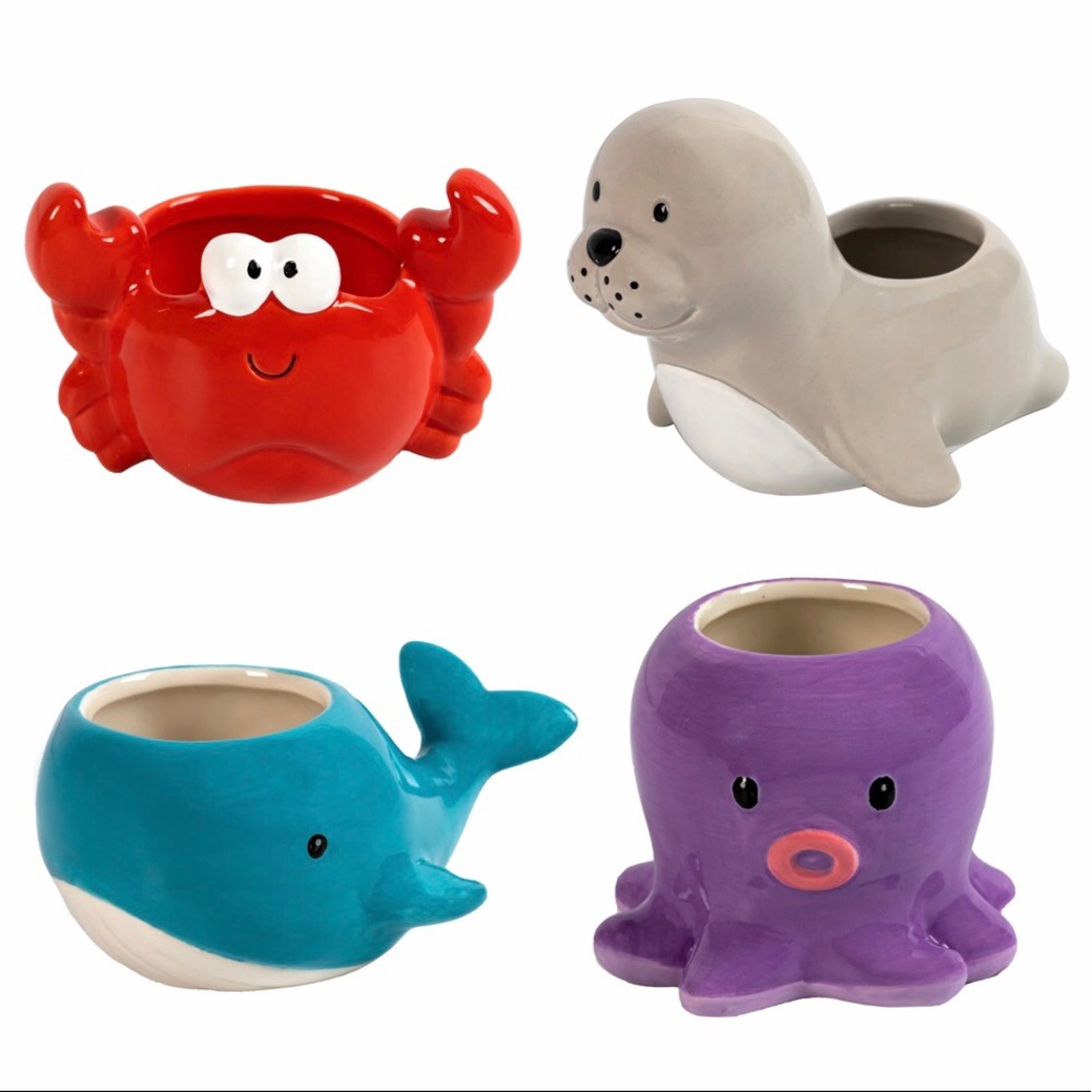 🆕 4 pc- Mini Nautical Planter Set
